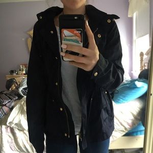 GAP Navy Blue Cinched Rain Coat